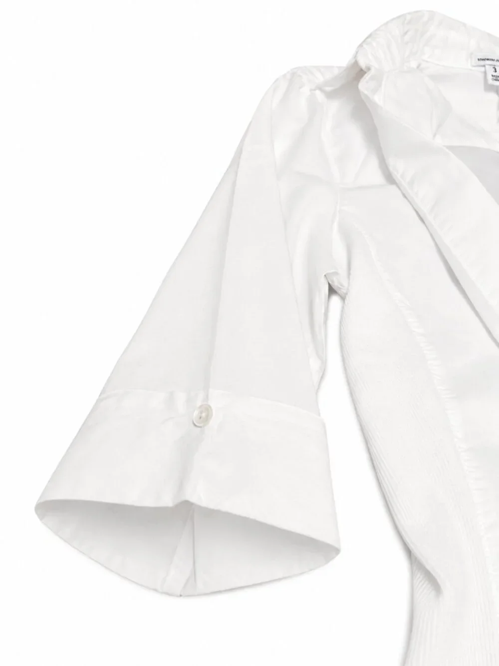 James Perse White Blouse Size 3 Elegant Minimalist 3/4 Sleeve Shirt - Picture 6 of 6